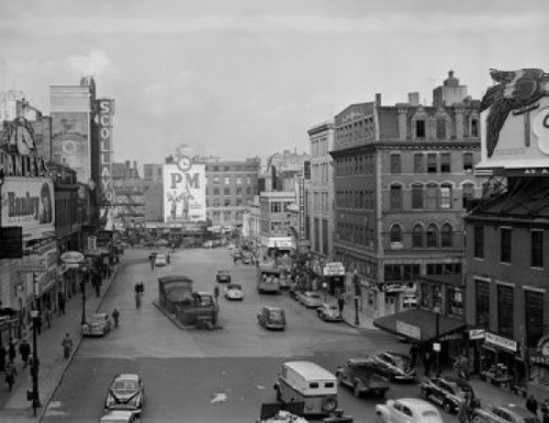USA  Massachusetts  Boston  Street scene  high angle view Poster Print - Item # VARSAL255423862