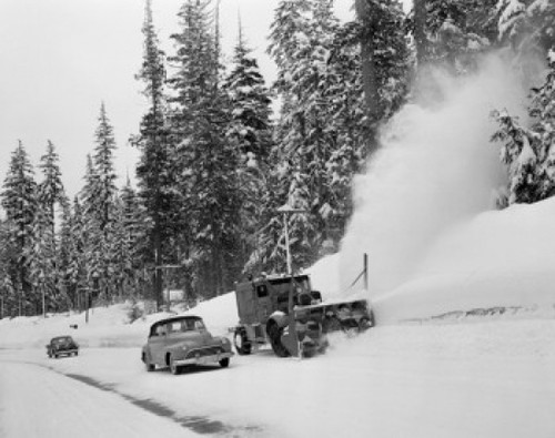 USA  Snowplow in Cascade Mountains  50 miles East of Seattle Poster Print - Item # VARSAL255421475