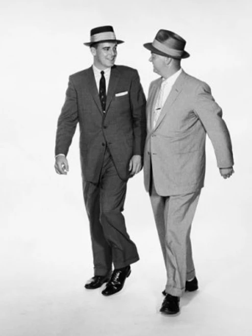 Two businessmen looking at each other Poster Print