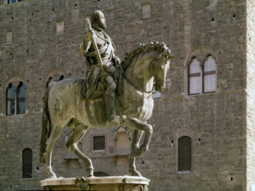 Italy  Florence  Piazza Della Signoria  Cosimo de Medici  Sculpture  Bronze Poster Print - Item # VARSAL3804414449