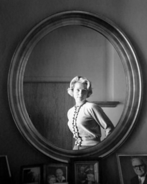Reflection of a young woman in a mirror Poster Print - Item # VARSAL25527190