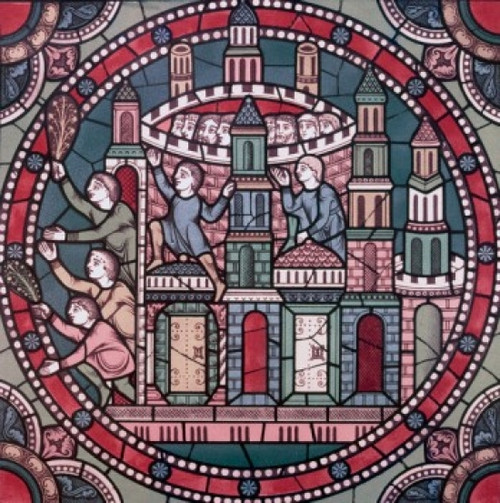 People Of Jerusalem Hasten To Meet The Savior 12th Century Stained Glass Chartres Cathedral  France Poster Print - Item # VARSAL9005664