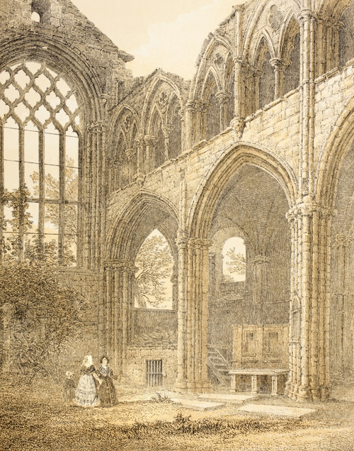 Ruins Of Holyrood Abbey, Edinburgh, Scotland From A 19Th Century Engraving. Entrance To The Royal Vault. From The Scots Worthies According To Howie's Second Edition, 1781. Published 1879. PosterPrint - Item # VARDPI1877561