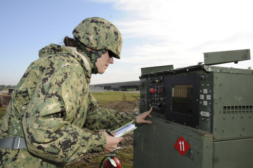 Seabee completes a generator check during a Command Post Exercise Poster Print - Item # VARPSTSTK107504M