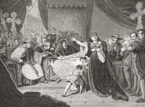 The Court For The Trial Of Queen Katharine By George Henry Harlow, Depicting Mrs. Siddons As Queen Katharine In Shakespeare's Henry Viii. From Histoire Des Peintres, ?Cole Anglaise, Published 1867 PosterPrint - Item # VARDPI2334326