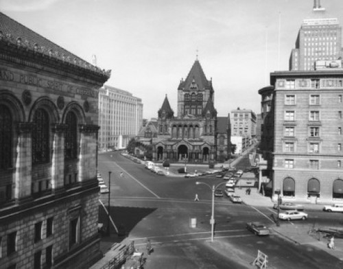 High angle view of a town square  Copley Square  Boston  Massachusetts  USA Poster Print - Item # VARSAL25545044