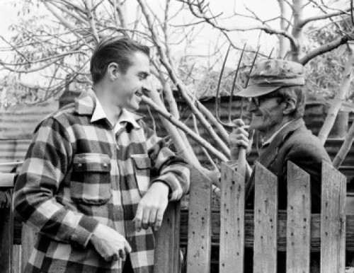 Two farmers talking by fence Poster Print - Item # VARSAL255418710