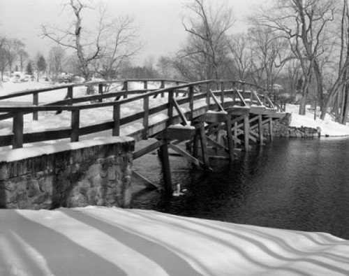 USA  Massachusetts  footbridge under snow Poster Print - Item # VARSAL255416686