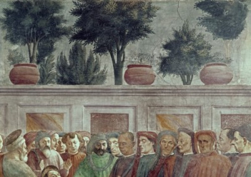 St. Peter Resurrects the Child of Theophilus Detail #1 1425-28 Masaccio Fresco Cappella Brancacci  Santa Maria del Carmine  Florence  Italy Poster Print - Item # VARSAL3810412533
