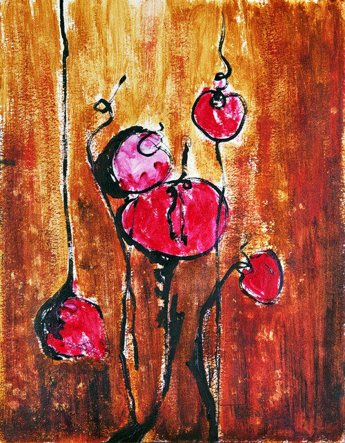 Abstract painting with buds in shades of red PosterPrint - Item # VARDPI2424600