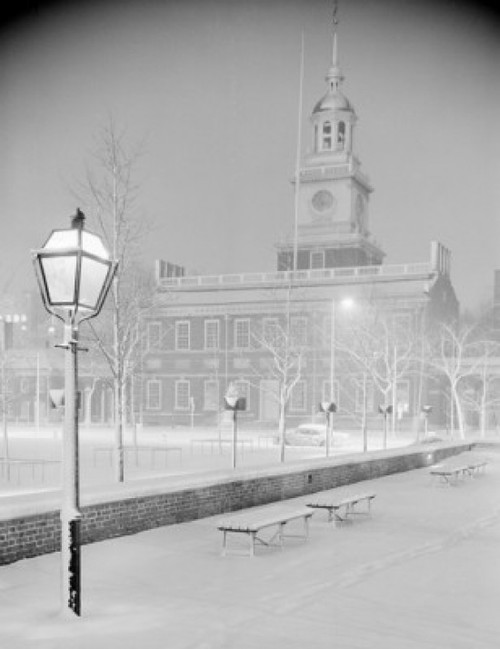 USA  Pennsylvania  Philadelphia  Independence Hall in winter Poster Print - Item # VARSAL255418947