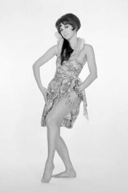 Portrait of pin-up girl pulling up dress Poster Print - Item # VARSAL255417715