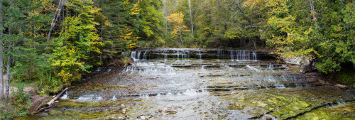 Waterfall in a forest, Au Train Falls, Munising, Alger County, Upper Peninsula, Michigan, USA Poster Print - Item # VARPPI169315