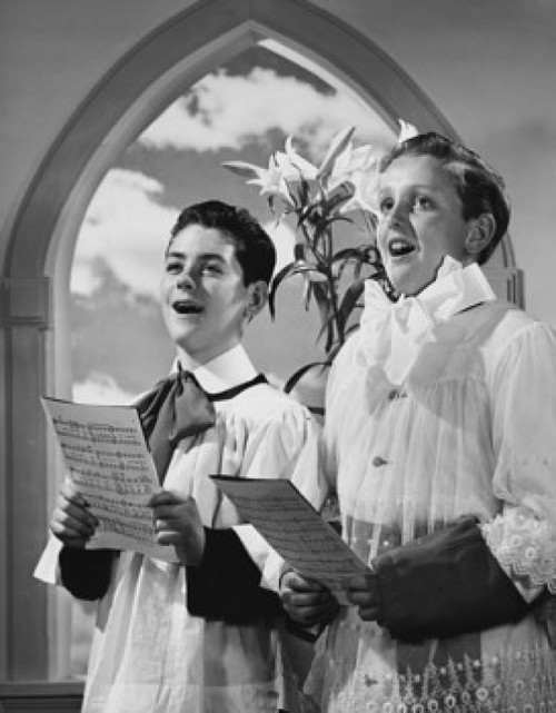 Two choir boys singing in a church Poster Print - Item # VARSAL2553281