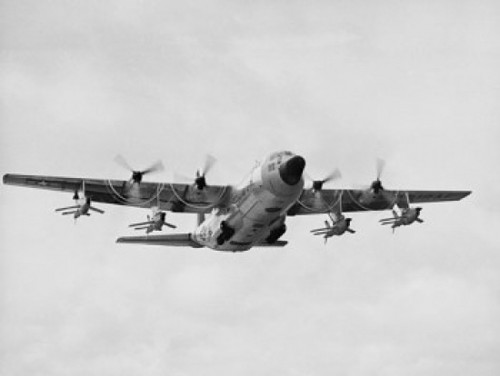 Low angle view of a military airplane in flight Poster Print - Item # VARSAL25544017
