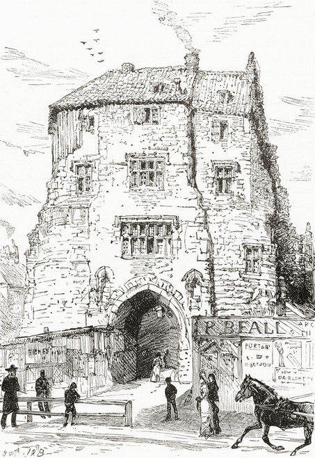 The Black Gate, the fortified gatehouse of The Castle, Newcastle-upon-Tyne, England in the 19th century. From Cities of the World, published c.1893. PosterPrint - Item # VARDPI2430406