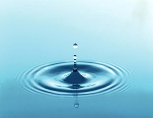 Drops rising from ripples in blue water Poster Print by Panoramic Images (24 x 19) - Item # PPI117876