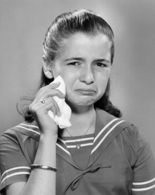 Portrait of crying girl in sailor blouse Poster Print - Item # VARSAL25514419