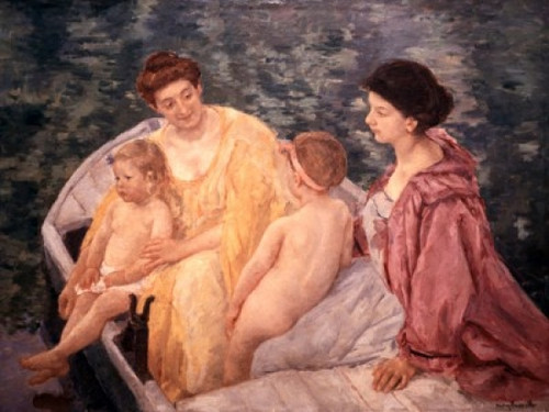 Two Mothers and their Nude Children in a Boat   1910   Mary Cassatt   Oil on Canvas   Musee du Petit Palais  Paris Poster Print - Item # VARSAL1191701