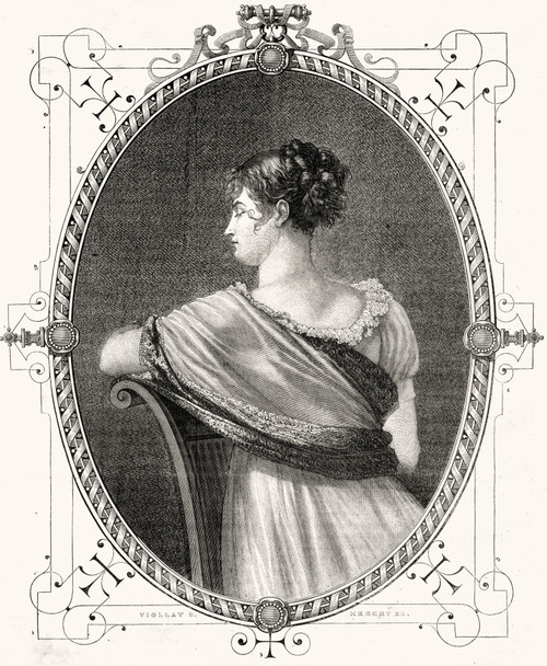 Madame R_camier, Jeanne Fran?oise Julie Ad_la?de Bernard, Mme R_camier Aka Juliette(1777-1849) Celebrated French Beauty.Engraved By Hebert After E. Viollat.From Histoire De La Revolution Francaise By Louis Blanc. PosterPrint - Item # VARDPI1858228