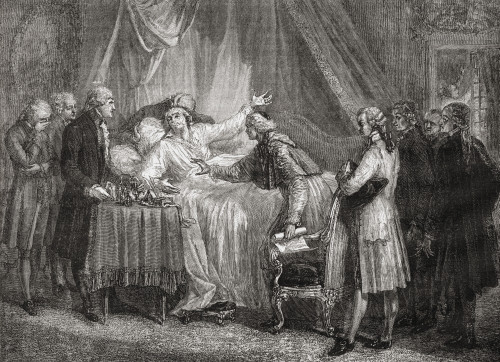 Death Of Mirabeau.Honor_ Gabriel Riqueti Comte De Mirabeau,1749-1791. French Revolutionary Statesman.Engraved By Blanpain After De La Charlerie. From Histoire De La Revolution Francaise By Louis Blanc. PosterPrint - Item # VARDPI1858132