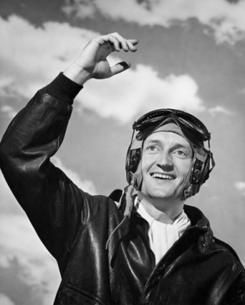 Pilot with his hand raised and smiling Poster Print - Item # VARSAL2554159B