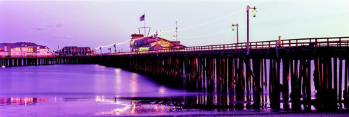 Pier illuminated at dusk, Stearns Wharf, Santa Barbara, California, USA Poster Print - Item # VARPPI164955