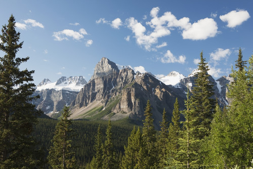Mountain Vista With Cliff Face And Blue Sky And Clouds; Alberta, Canada PosterPrint - Item # VARDPI1998429