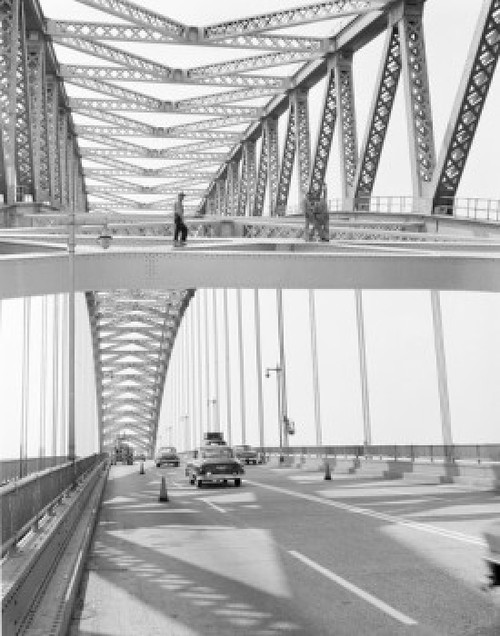 Construction worker on span of bridge Poster Print - Item # VARSAL255416195
