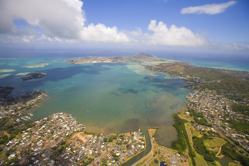 USA, Hawaii, Oahu, Aerial view of Kaneohe Bay; Windward Coast PosterPrint - Item # VARDPI1980803