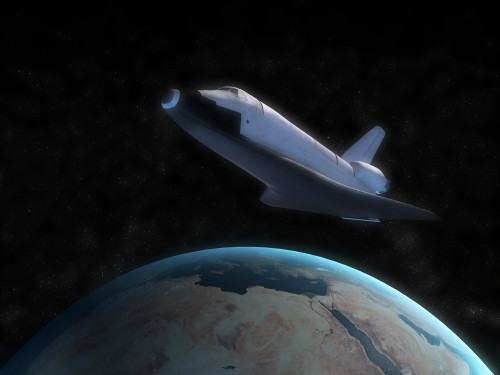 Space Shuttle backdropped against Earth Poster Print - Item # VARPSTKAU100003S