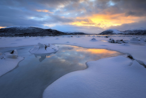 The fjord of Tjeldsundet in Troms County, Norway. Saetertinden mountain is in the background Poster Print - Item # VARPSTAHE100043S