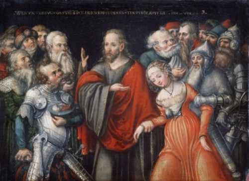 Christ  and the Adulteress   Lucas Cranach the Elder Poster Print - Item # VARSAL900871