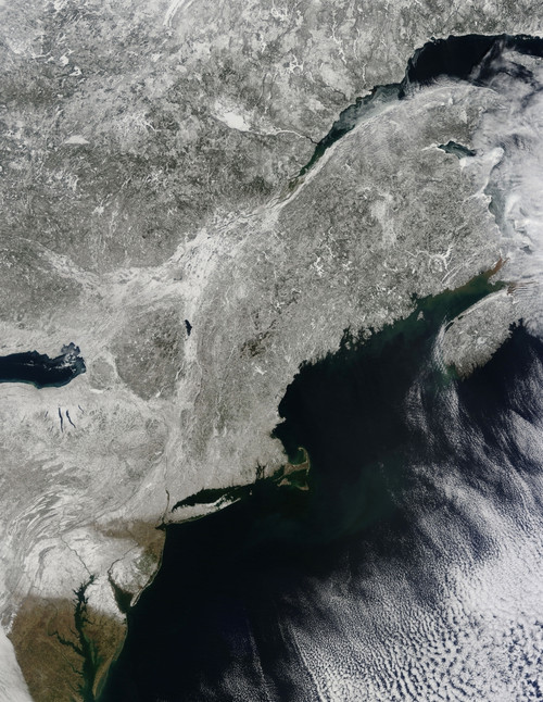 February 23, 2011 - Satellite view of snow in the northeastern United States. Poster Print - Item # VARPSTSTK203593S