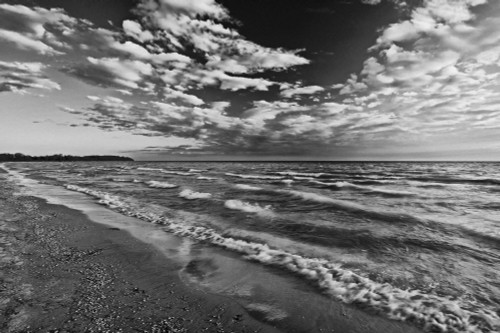 Black And White Shoreline Of Lake Ontario, Sandbanks Provincial Park, Ontario, Canada PosterPrint - Item # VARDPI2037463