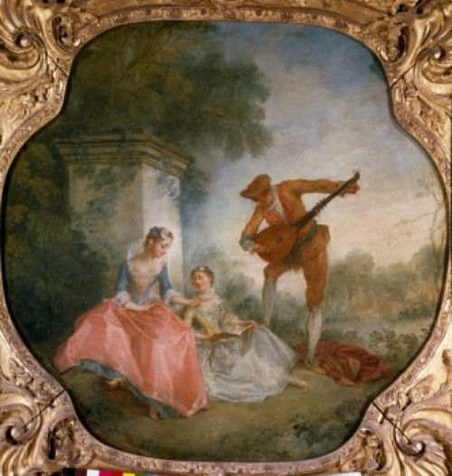 The Music Lesson by Nicolas Lancret   France  Paris  Musee du Louvre Poster Print - Item # VARSAL11581995