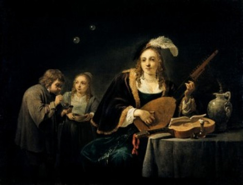 Lady Playing A Lute David Teniers II Poster Print - Item # VARSAL9003602