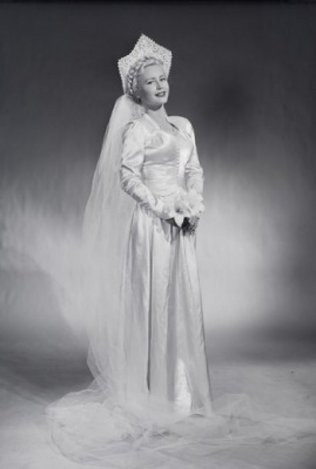 Studio portrait of woman in wedding dress Poster Print - Item # VARSAL255418733