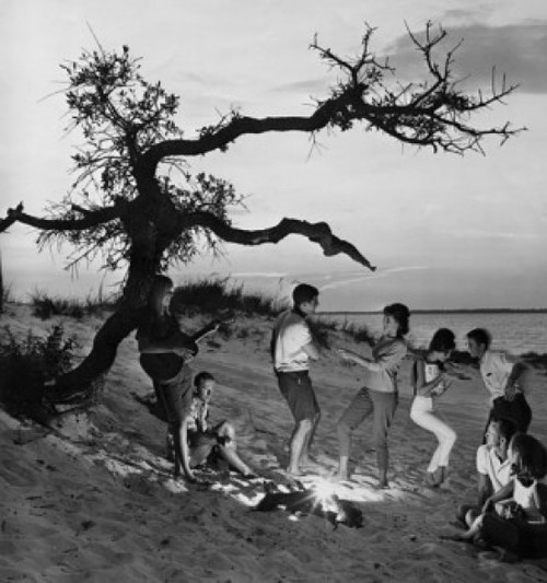Young couples dancing on beach at sunset Poster Print - Item # VARSAL2552687
