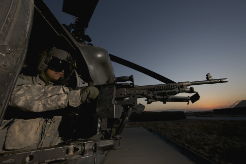 Kunduz, Afghanistan - A UH-60L Blackhawk door gunner mans a M-240G machine gun Poster Print - Item # VARPSTTMO100463M