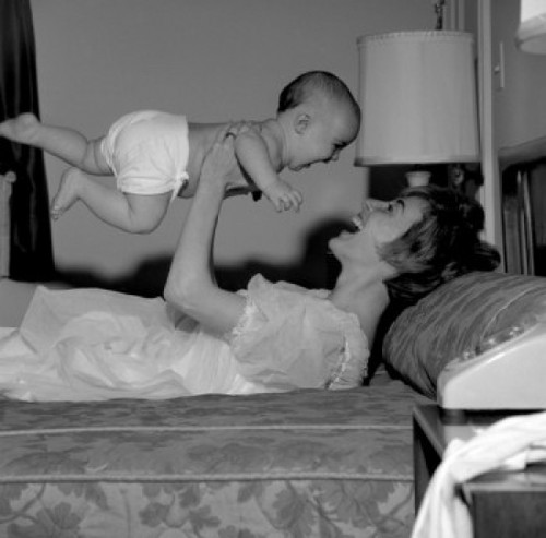 Mother playing with baby on bed Poster Print - Item # VARSAL2556005