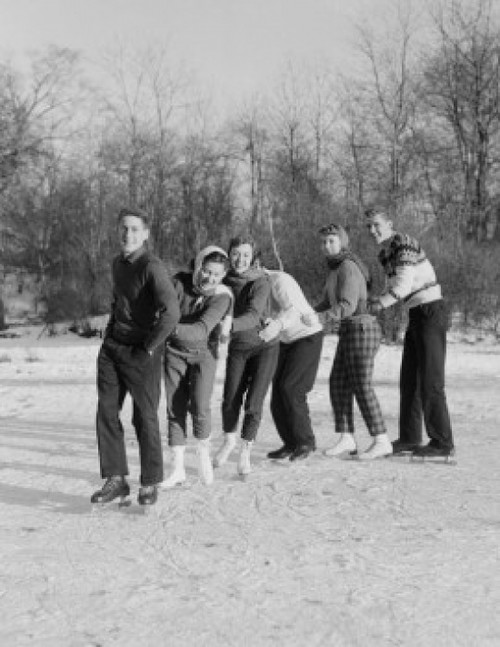 Group of friends ice-skating Poster Print - Item # VARSAL255422669