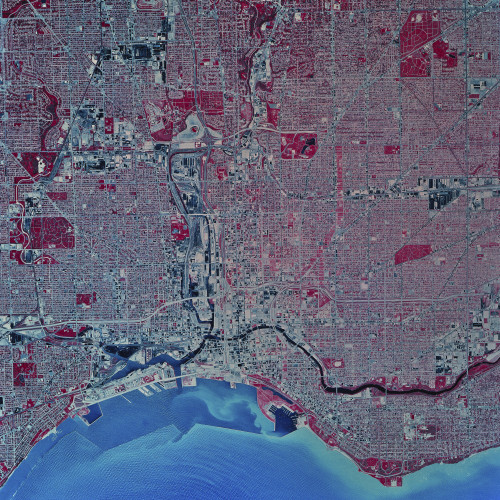 Satellite view of Milwaukee, Wisconsin, 1981 Poster Print - Item # VARPSTSTK200377S