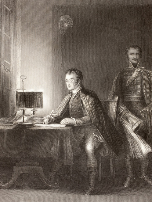 The Duke Of Wellington Writing His Despatches. After A Sketch By Sir David Wilkie. Engraved By W. Greatbach. PosterPrint - Item # VARDPI1872539