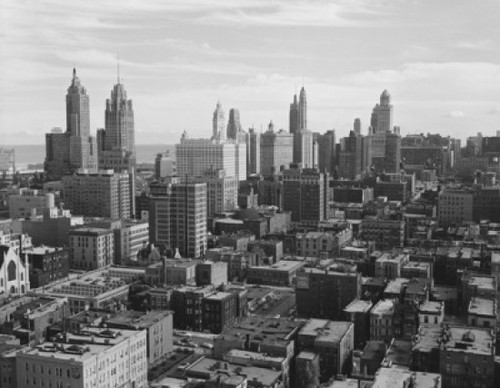 USA  Illinois  Chicago  skyline from Wabash Avenue YMCA Poster Print - Item # VARSAL255418535