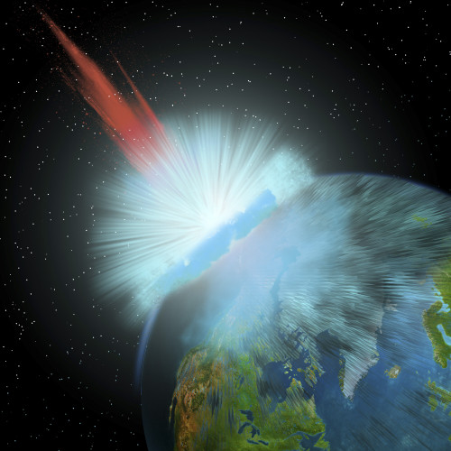 An asteroid hits planet Earth near the North Pole causing enormous damage to surrounding areas Poster Print - Item # VARPSTCFR100329S
