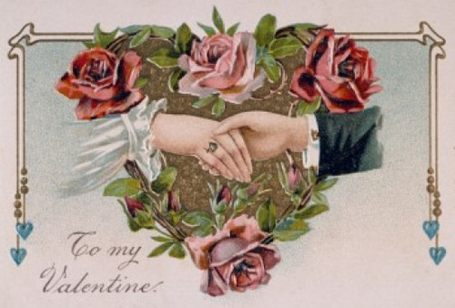 Holding Hands  Nostalgia Cards  illustration  circa 1900 Poster Print - Item # VARSAL9801321