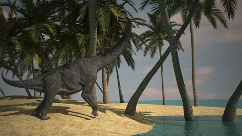 Large Brachiosaurus grazing at the water's edge Poster Print - Item # VARPSTKVA600004P