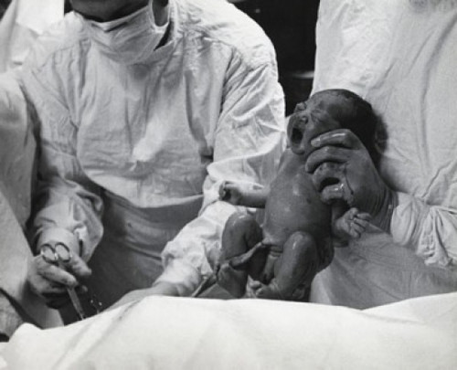 Mid section view of a doctor holding a newborn baby Poster Print - Item # VARSAL9902201A