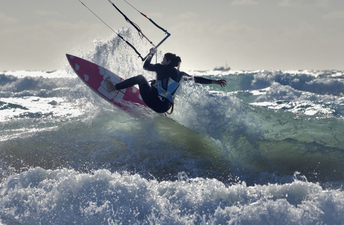 Kitesurfing; Tarifa, Cadiz, Andalusia, Spain PosterPrint - Item # VARDPI2079911